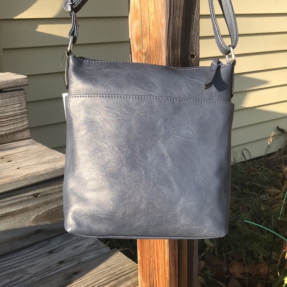 MOTO STYLE CROSSBODY BAG *NEW! *NWT *INC *MACY’S *NAVY & SILVER *BOHO *VERSATILE - Picture 4 of 17